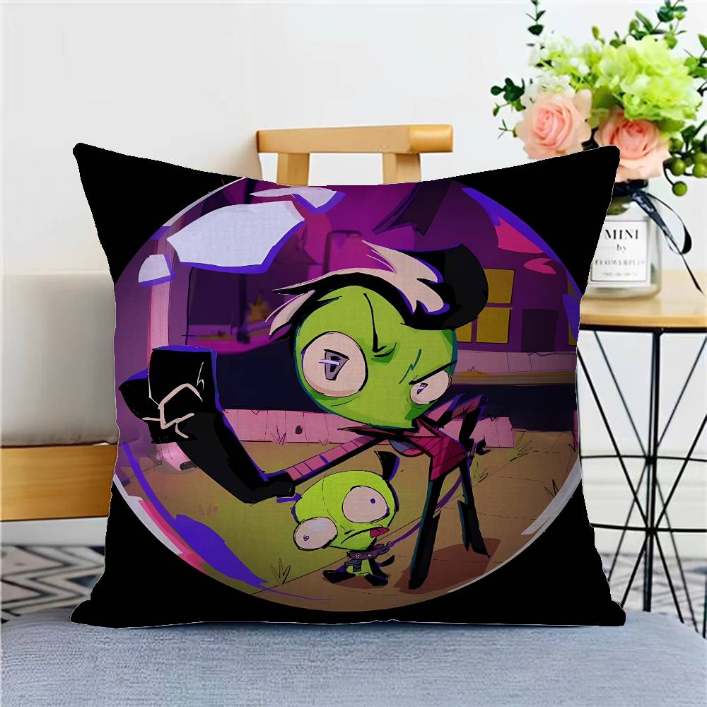 Funny Anime Invader ZIM Cushion Cover Inches Farmhouse Decor Home Throw Pillow Covers for Couch Decorations