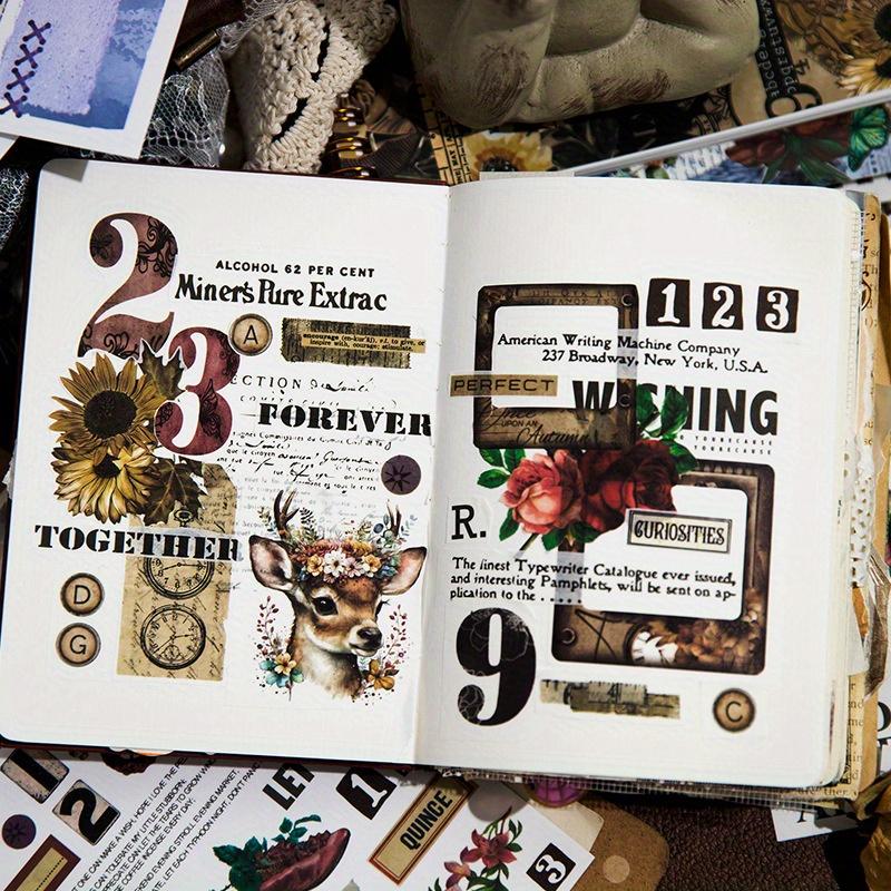 50 Sheets of Retro Life Series, Retro Notebook Decoration Materials, Notebook Collage Material Cardboard