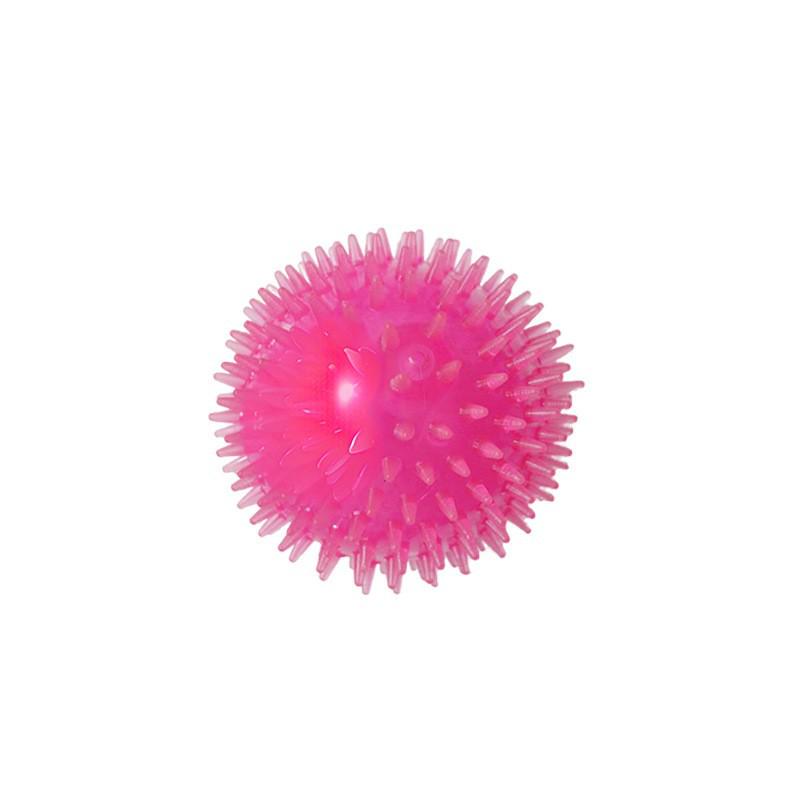 Elastic Spiky Rubber Teething Toy: Bite-Resistant Interactive Ball with Sound for Pet Teeth Cleaning