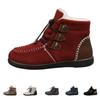 Women's Fashion Flat Heel Warm Fleece-Lined Laced Snow Boots