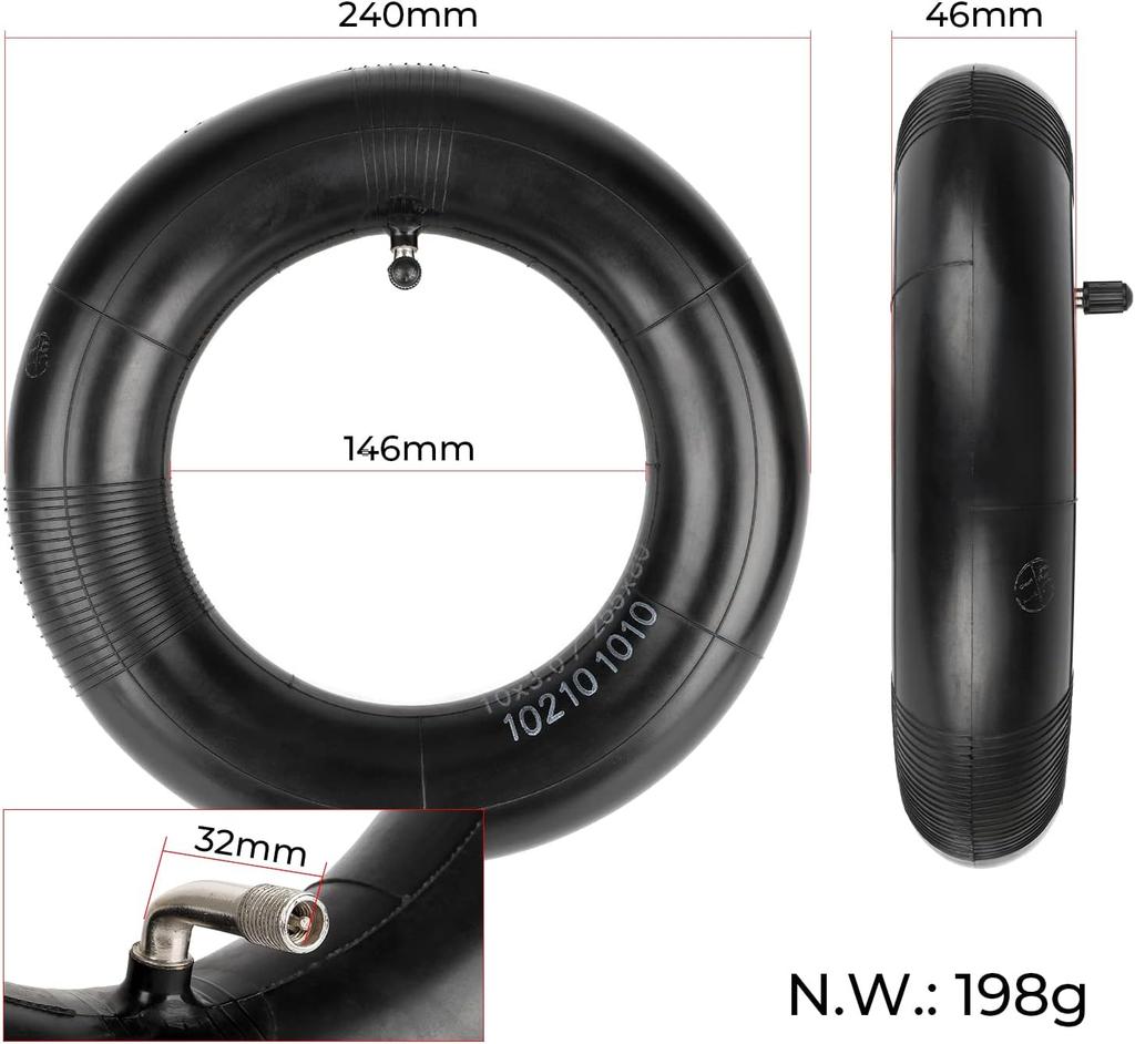 Enhanced 90/65-6.5 with 90 Degree Bend Replacement Tube for Dualtron Thunder Speedual Plus Zero 11X