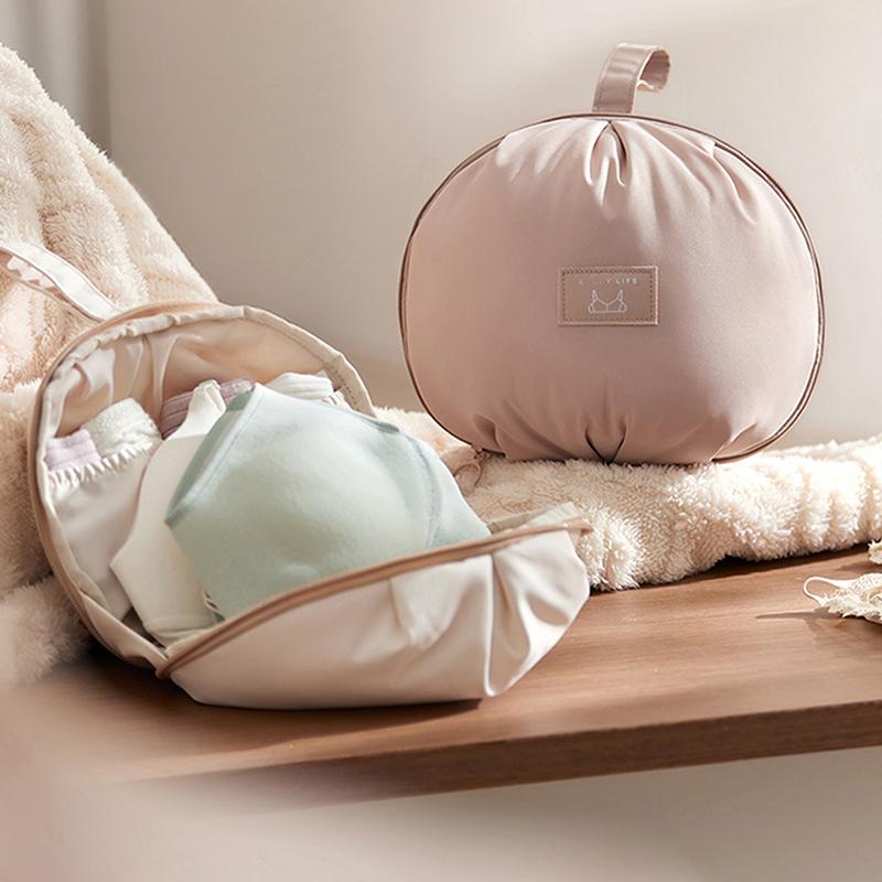 1Pcs Portable Travel Underwear Socks Bra Organizer Bag Polyester Fiber Handheld Storage Bag For Intimate Clothes Ball Shaped