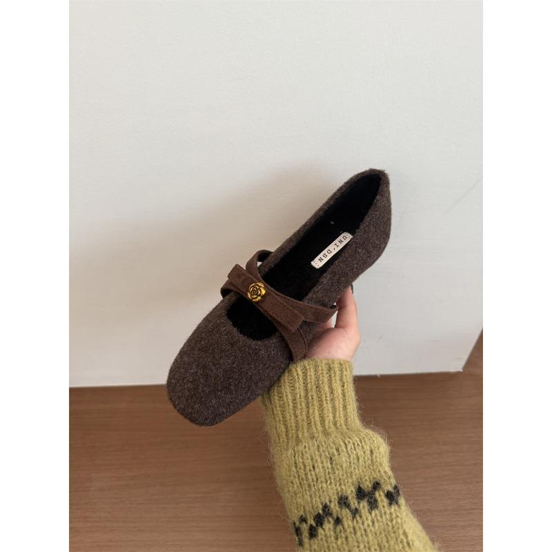 High-end Women's Autumn and Winter Warm Cotton Shoes with Inner Height Increase and Fleece. Single Shoes