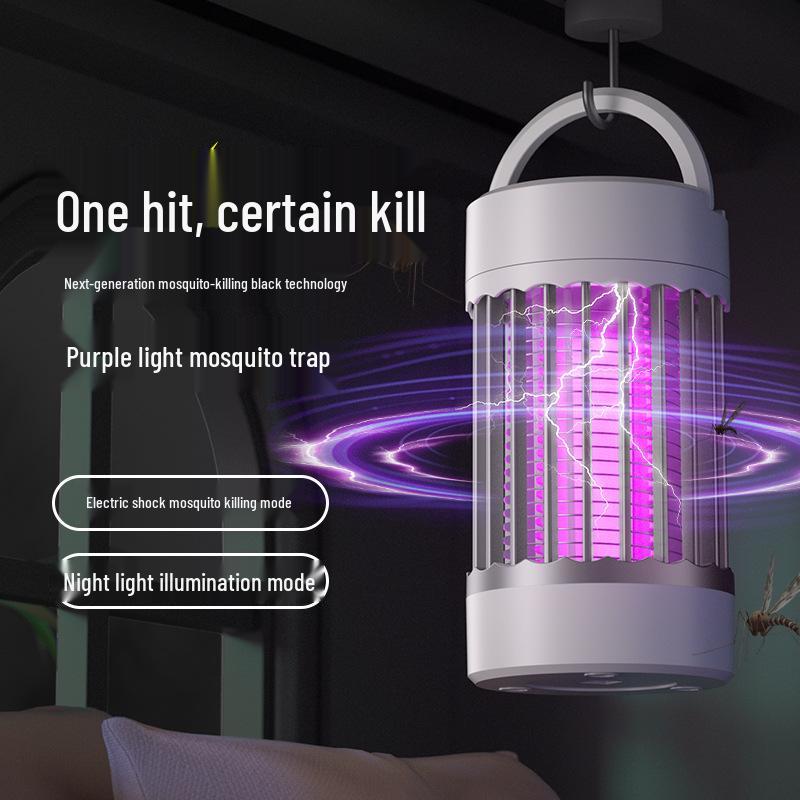 USB Mosquito Killer Lamp: Indoor/Outdoor Electric Shock with Purple Light Photocatalyst Mosquito Repellent and Night Light.