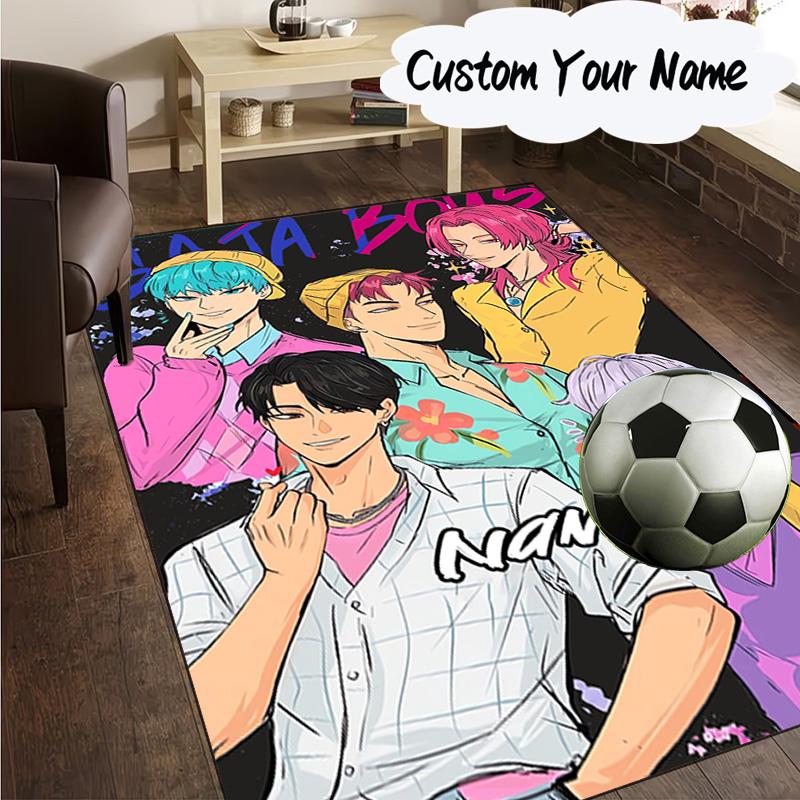 Custom Name KPop Cartoon Carpet, Chair Rug,Area Rug for Office Bedroom living rooms bedroom, Doormat decor Christmas fan gifts