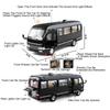 Scale 1:24 Coaster Model Car Toy Doors Opened Miniature Bus Sound Light Metal Diecast Vehicle Models Hobby Gifts for Boys