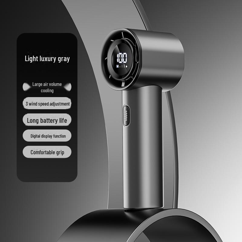 Vysokorychlostní ruční USB dobíjecí venkovní mini ventilátor s digitálním displejem