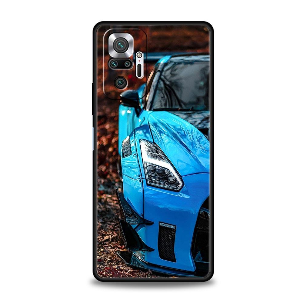 Blue Red JDM Sport Car Phone Case For Xiaomi Redmi Note 14 13 5G 10 11 12 Pro Plus 4G 14C 13C 12C 10C Black Cover