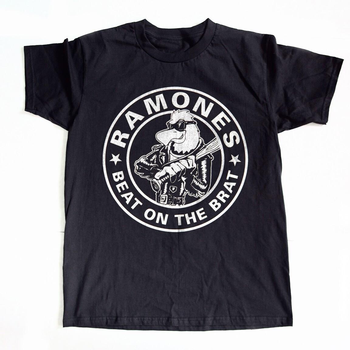 Ramones Beat On The Brat Logo Heavy Cotton Black Unisex T-shirt Size S-5XL L