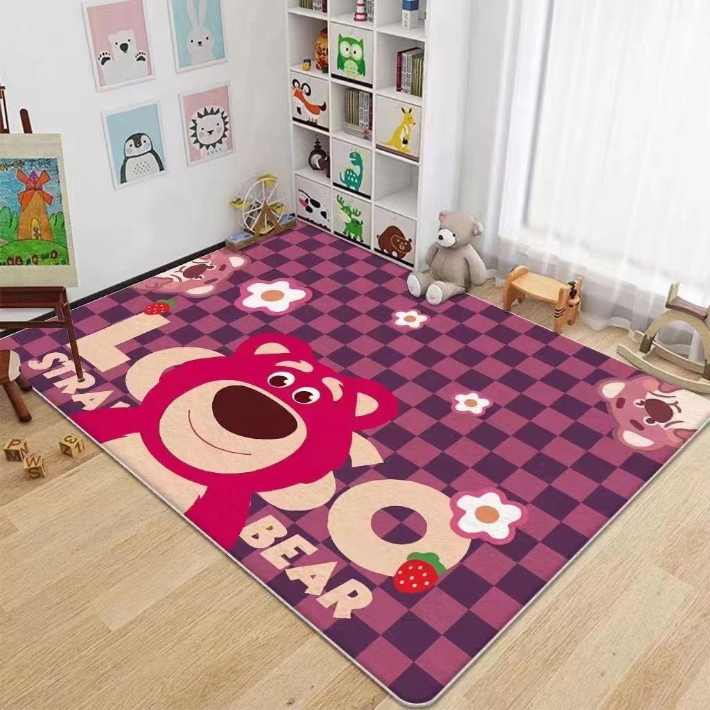 Disney Lotso Bear Cartoon Carpet Living Room Bedroom Bath Kitchen Entrance Door Mat Non-slip Cute Home Decor Girl Rug
