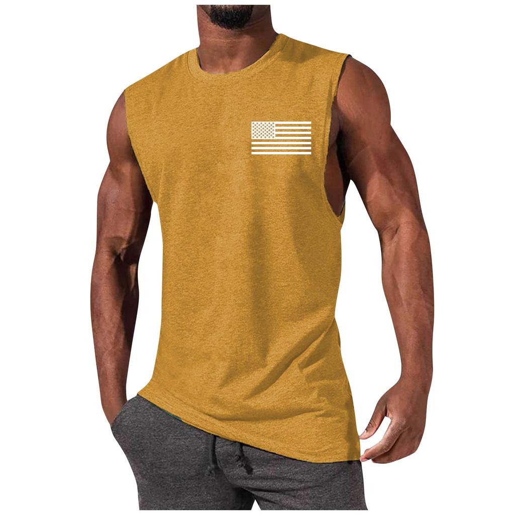 Men's Summer Fashion Casual Sleeveless Vest Tops Men's Summer Printed Sleeveless Vest