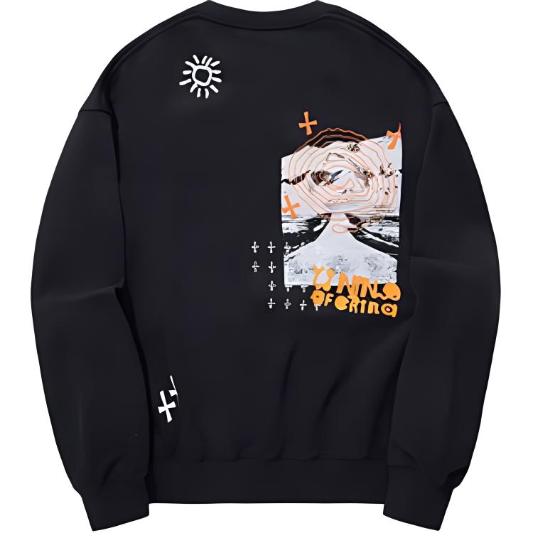 Li Ning Locker Lässig Bequemes Pullover Sweatshirt Unisex Sweatshirt Schwarz AWDT705-1