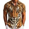 Homewear Men's Shirts Beast Wolf Tiger Leopard Printed Short Sleeved Shirts Summer Men's and Women's Fashion Holiday Shirt
