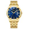 Watch Men Stainless Steel Calendar Gold 3ATM Water Resistant Luminous Analog Display Simple Fashion Quartz Watch Men Fashion Accessory - Birthday