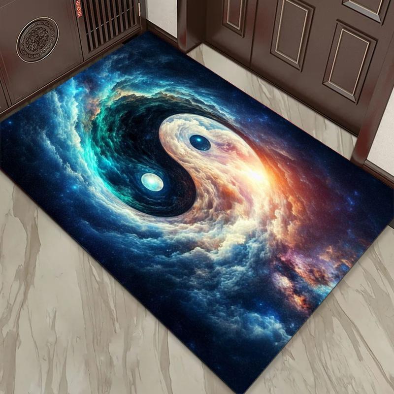 

Yin Yang Nebula 3D printing area carpet-non-slip, machine washable polyester carpet for living room, bedroom home decoration 50x80cm
