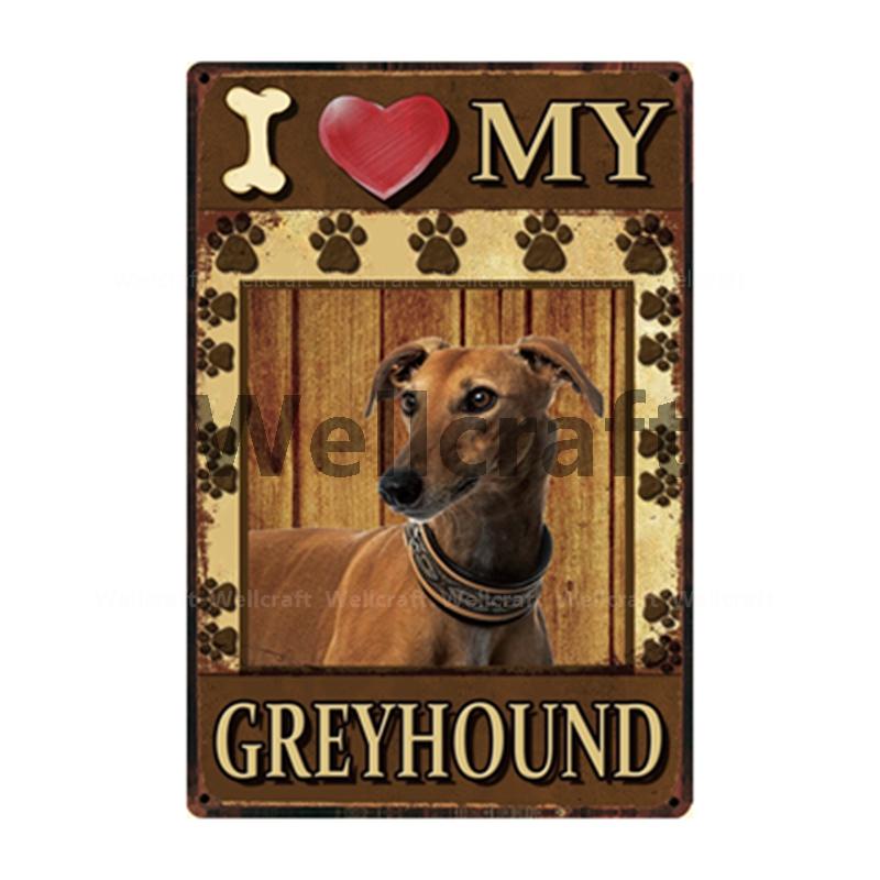 [ WellCraft ] I Love My Dog Border Collie Pug Labrador Metal Sign Tin Poster Home Decor Bar Wall Art Painting 20*30 CM Sizer  L6