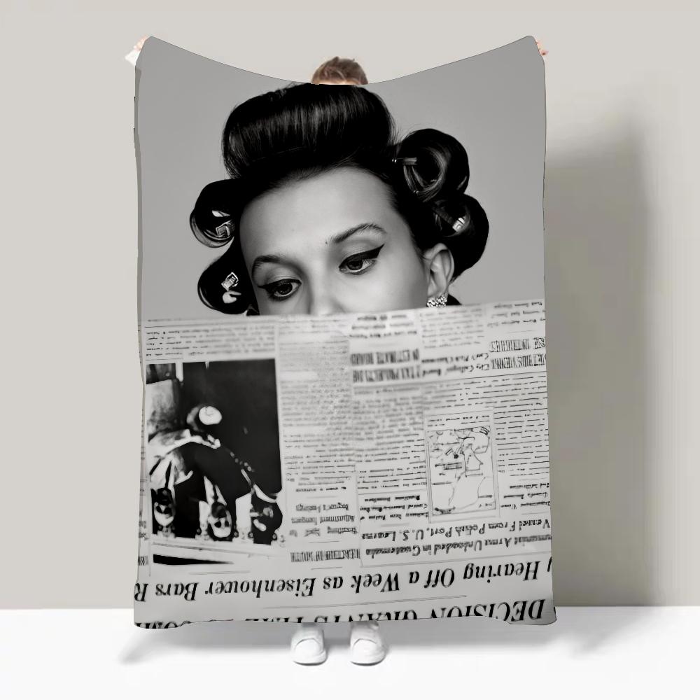 АКТРИСА M-Милли Бобби Б-Браун Дизайн одеяла Легкое Для общежитий, Дневного сна, Гостиной, Офиса, Дивана 30x40in