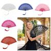 Flower Carving Chinese Style Fan with Tassel Dance Hand Fan  Home Decoration