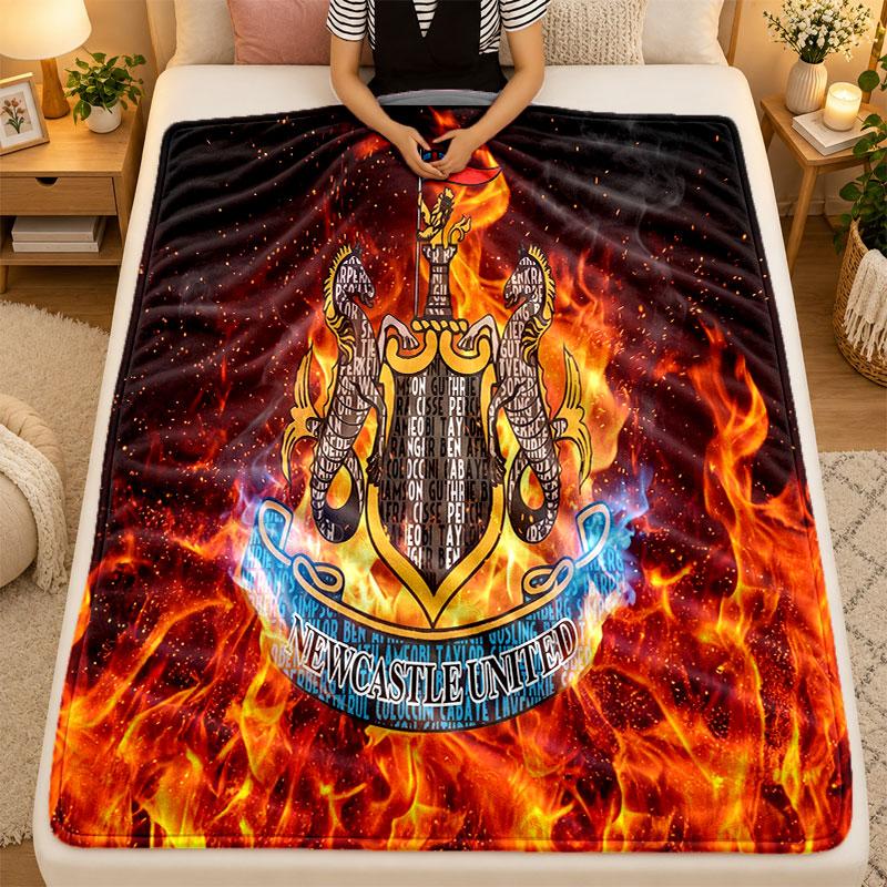 Flanell-Decke Newcastle United Fußball Warm Weich Überwurfdecke für drinnen Sofa Bett Wohnzimmer