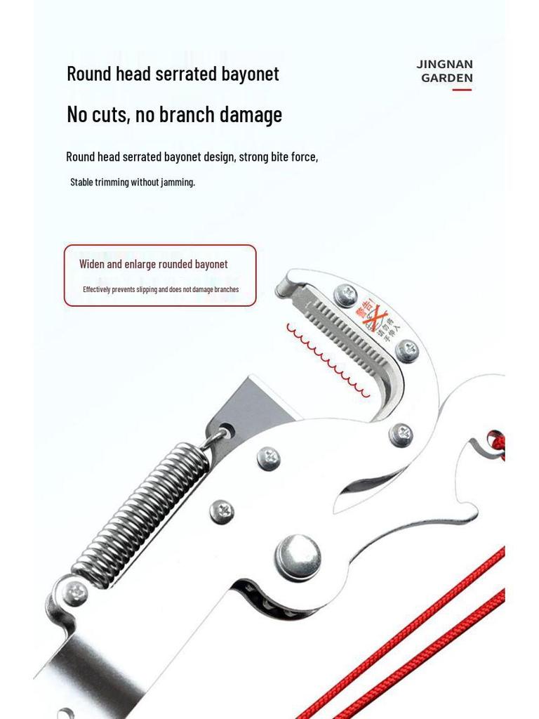 Aluminum Alloy Telescopic Pole and Pruner with High Branch Saw for Tree Pruning.