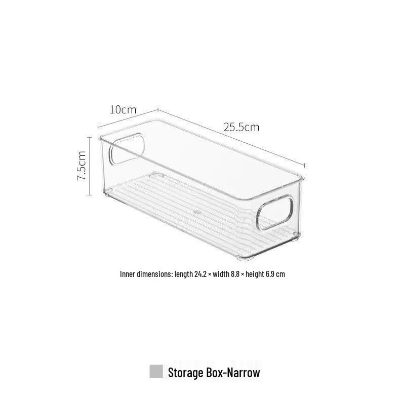 Narrow Acrylic Transparent Storage Box with Dividers for Stationery, Socks, and Miscellaneous Items