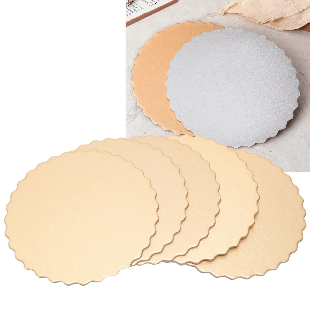 10 STÜCKE Doppelseitig Gemustert Runde Kuchenbretter Wiederverwendbare Kuchentabletts für Hochzeit Geburtstagsfeier(12 Zoll )
