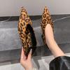 Inner pointed leopard print single shoes women's shoes 2025 new spring and summer retro soft sole suede commuter shoes women