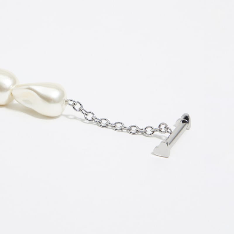 BIMBA Y LOLA [25FW] BIMBA Y LOLA Silver-tone Chain & Pearl Heart Logo Bracelet B256AIX012SIF