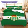 Real Betis Balompié Pattern Bedding Set Quilt Cover Pillowcase Home Decor Gift (1 * Duvet Cover + 2 * Pillowcase, Without Core)