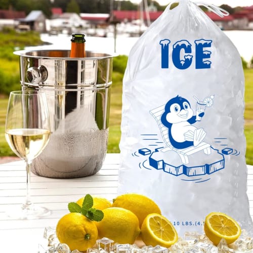 Yorajuy Small Ice Bags - 10 Portable Drawstring Ice Bags | Empty Ice Bags, Freezer Ice Storage Bags, Leakproof Ice Maker Bags for Freezer Ice Storage
