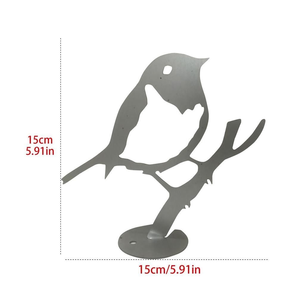 2 Stück Vogelförmige Kunst-Silhouette-Dekoration, Metall-Silhouette-Kunst, Hofdekoration