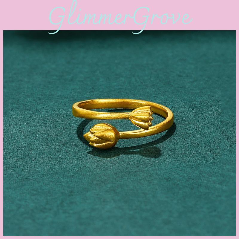 Two Chic Vietnamese Worlds Joy Ring Luxurious Brass Gold Plated Accessory