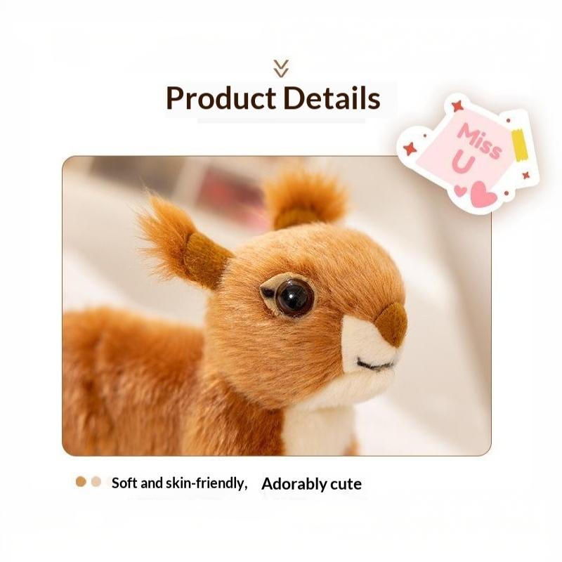 Simualtion Squirrel Plush Lovely Animal Doll Sitting Lively Playful Home Decro Birthday Gifts Zoo Souvenir
