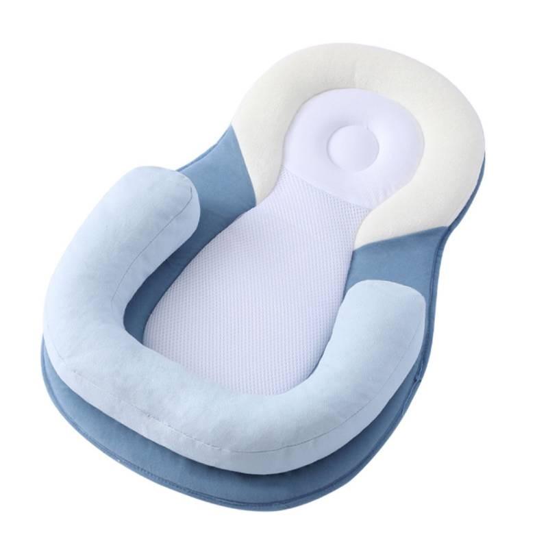 

Baby Head Support Pillow With Antiroll Design For Newborn Sleep Safety синий