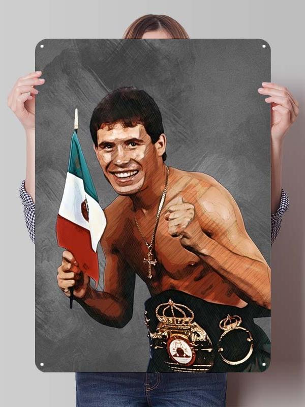 Julio Cesar Chavez Boxer Metal Signs Gaming Room Decoration Custom Metal Plates Boxing Poster for Wall Art Decoration Retro Home