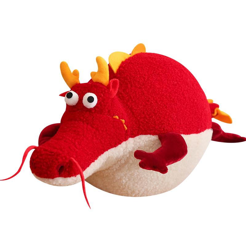 New Cute Cartoon Dragon Plush Throw Pillow Toy Anime Stuffed Animals Round Fat Chubby Plushies Cushion Doll For Home Decor