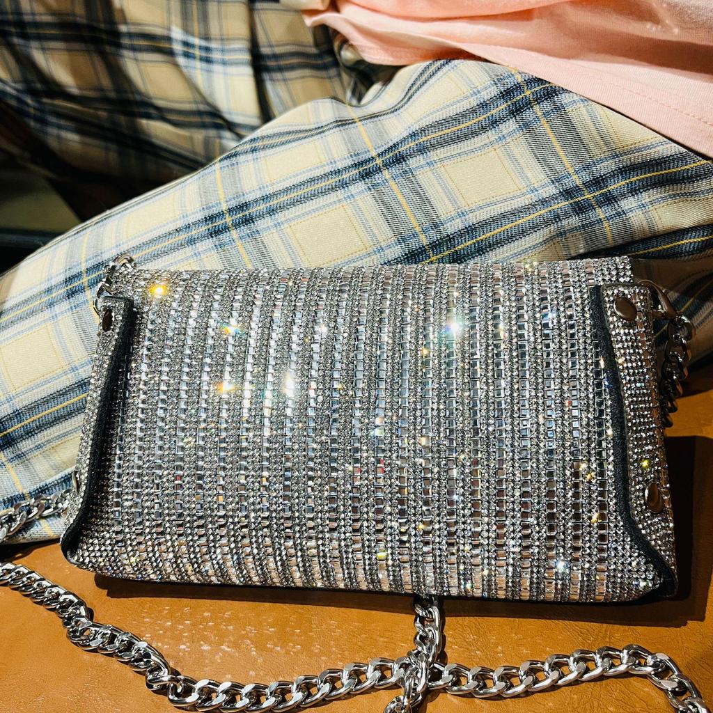 2024 Rhinestone Chain Mini Shoulder Crossbody Bag - Trendy Handheld Party Bag for Women