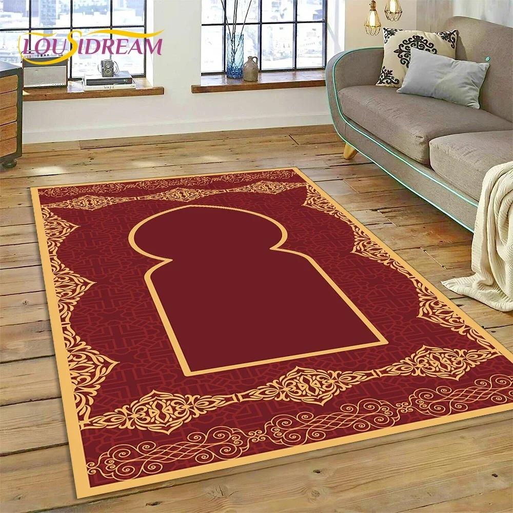 Muslimský Islám Modlitba Klečící Poly Podložky Mandala Koberec Kobereček do Ložnice Obývacího Pokoje Domácí Dekorace na Pohovku,Velká Dekorativní Podlahová Rohož