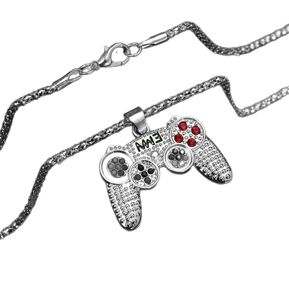 Childhood Retro Necklace Nostalgic Cartoon Mini Electronic Metal Game Console Handle Keychain Necklace Neutral