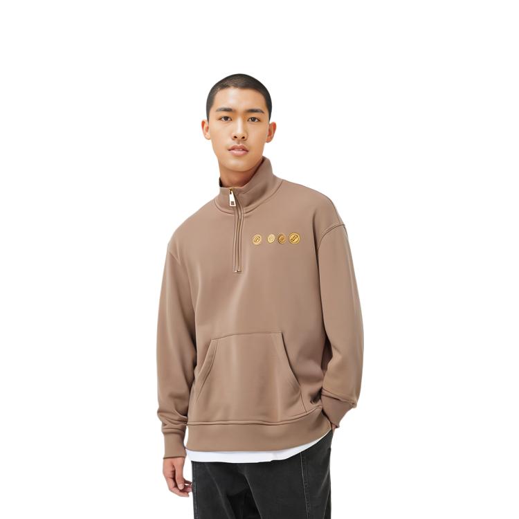 Saucony Sweatshirts Men's Umber Horsehair Stand Collar Moderate Regular SC2239129-1