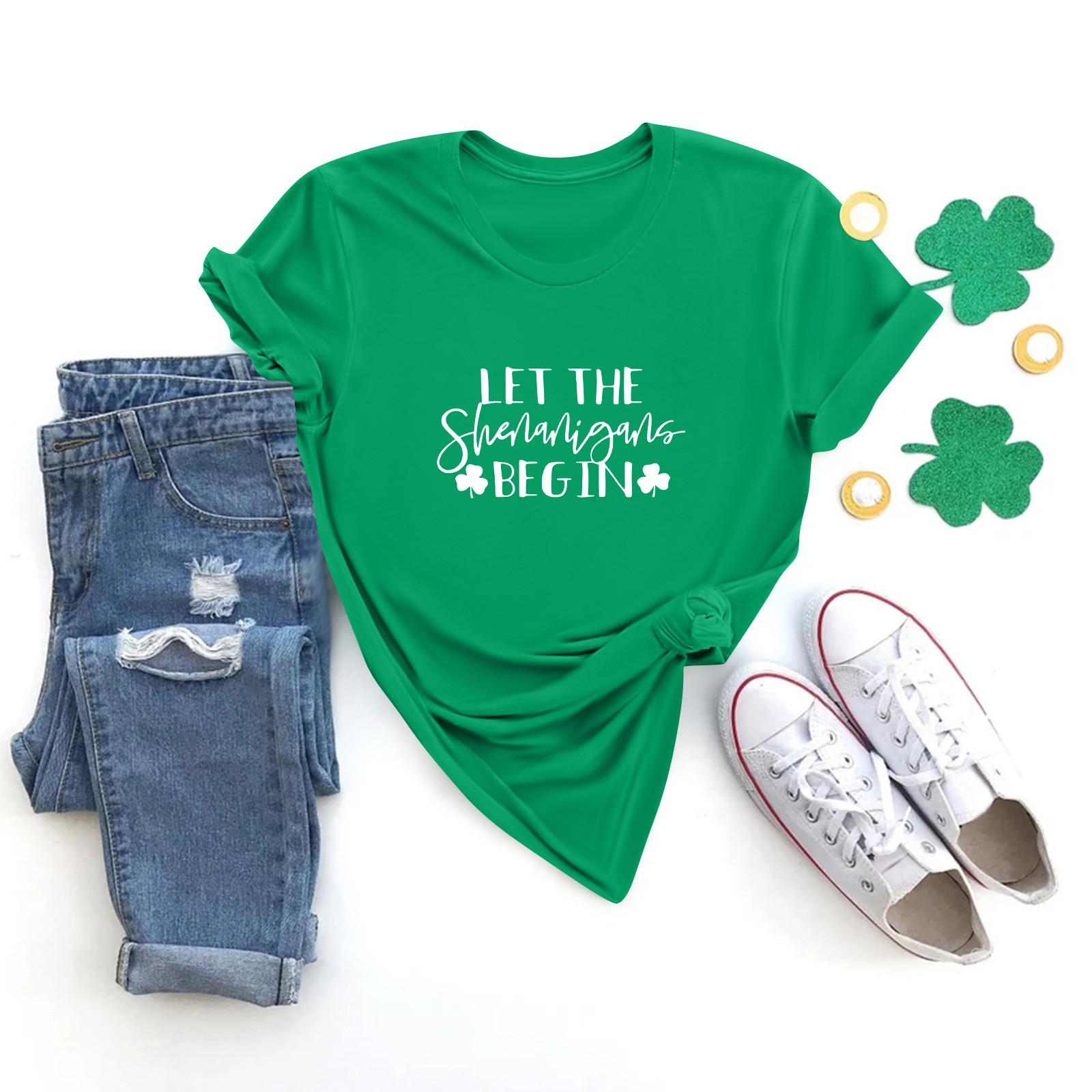 

Женская повседневная футболка с принтом, пуловер с круглым вырезом, топ с короткими рукавами L армия зеленый