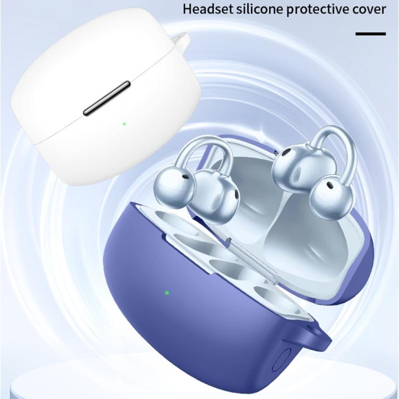 Waterproof Silicone Cover For Wireless Earbuds AntiDrop Protections Multiple Color Portable Hook Included