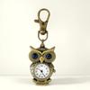 Alloy Clock Keychain Owl Shape Mini Hanging Watch Vintage Pocket Watch