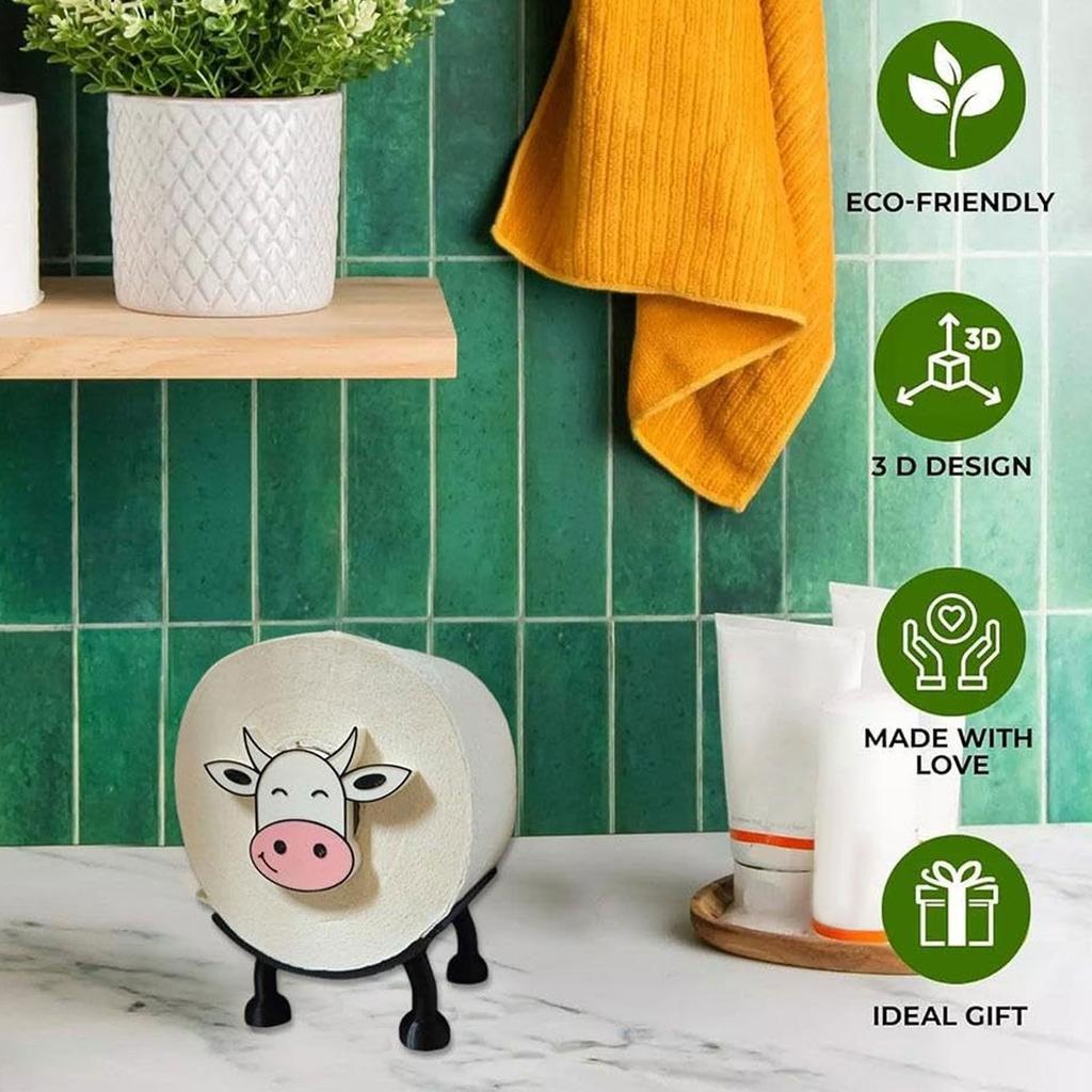Lovely Cow Toilet Paper Holder Funny Toilet Tissue Rack Toilet Roll Paper Holder Bathroom Accessories Easy To Use