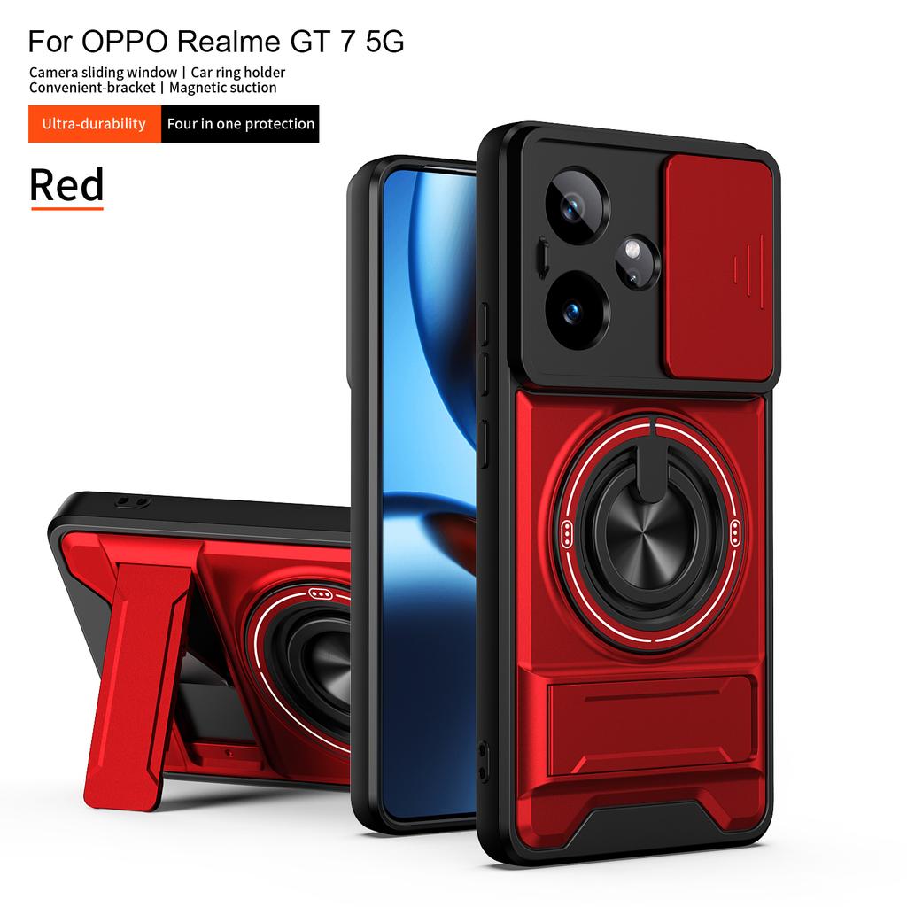 For Realme GT 7 Case Realme GT 7T Cover GT7 GT7T Phone Case Magsafe Magnetic Fold Holder Military Armor Camera Protection Cover