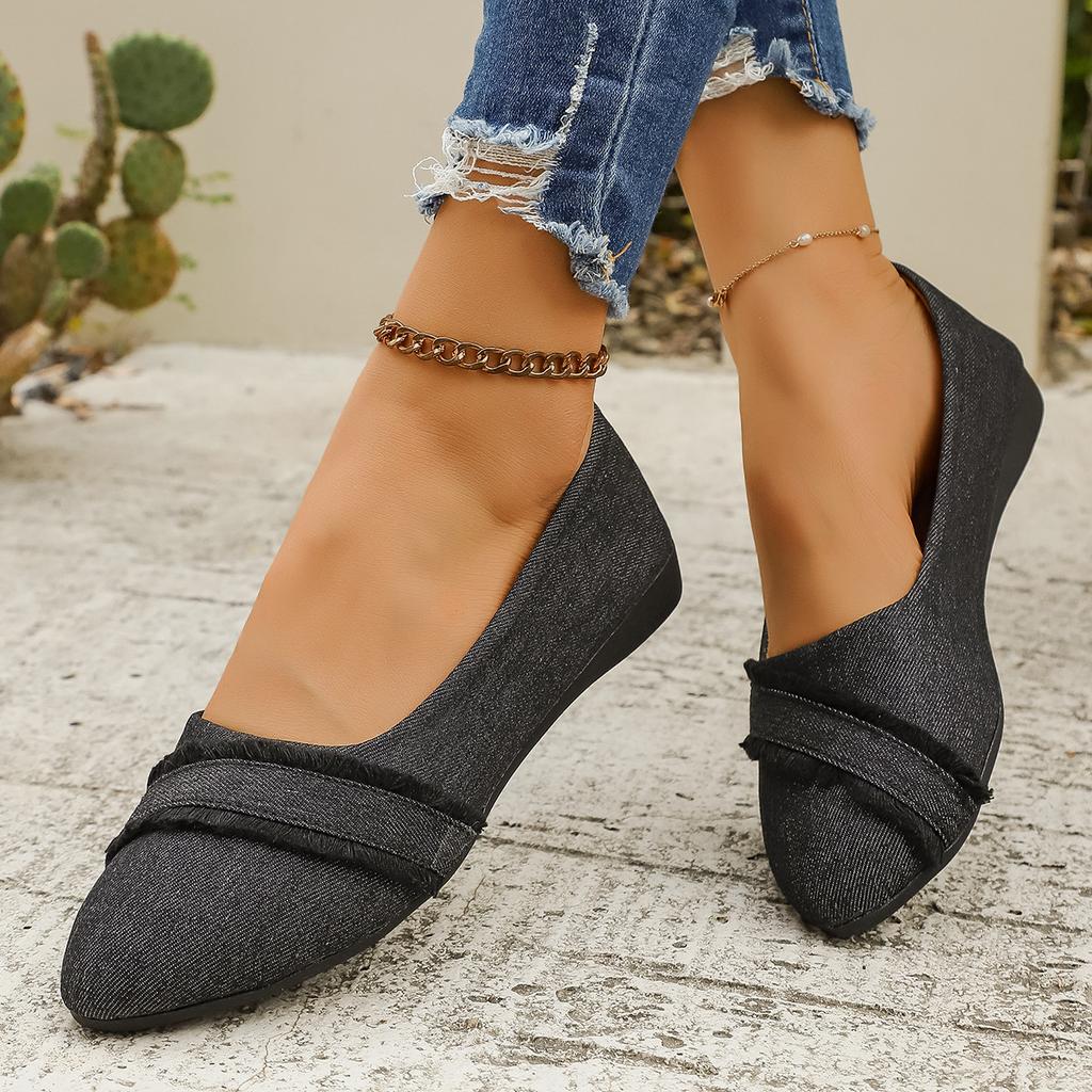 Single Shoe Spring and Summer New One Foot Pedal Flat Pointed Shallow Single Shoe Fashion Comfortable Single Shoe Women