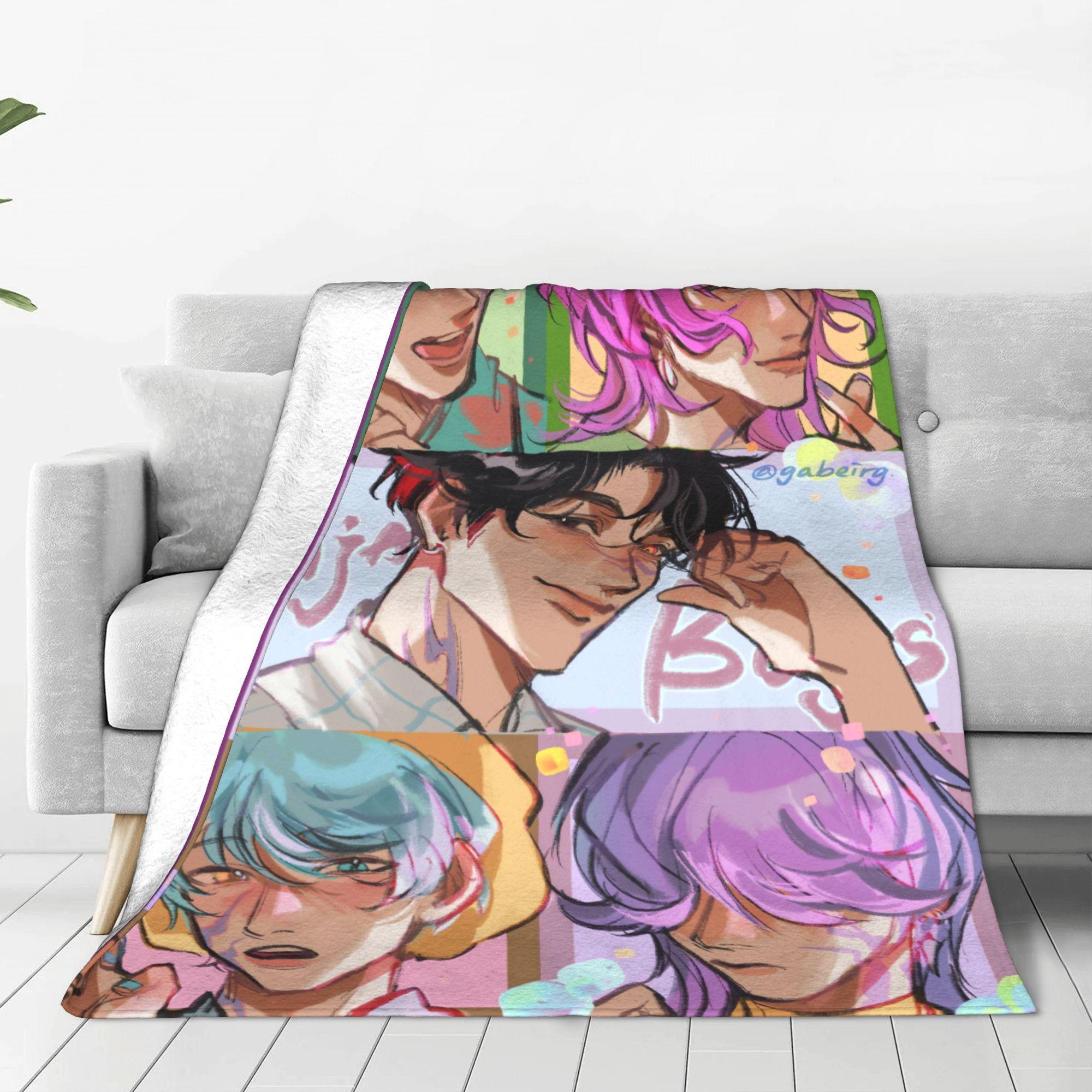 

Kpop Мисливці на Демонів Фланелева Ковдра Зимова Супер Тепла Плед для Хлопчика Дівчинки Диван Крісло Смішне Покривало Покривало для Дивана Ліжка 76x102cm