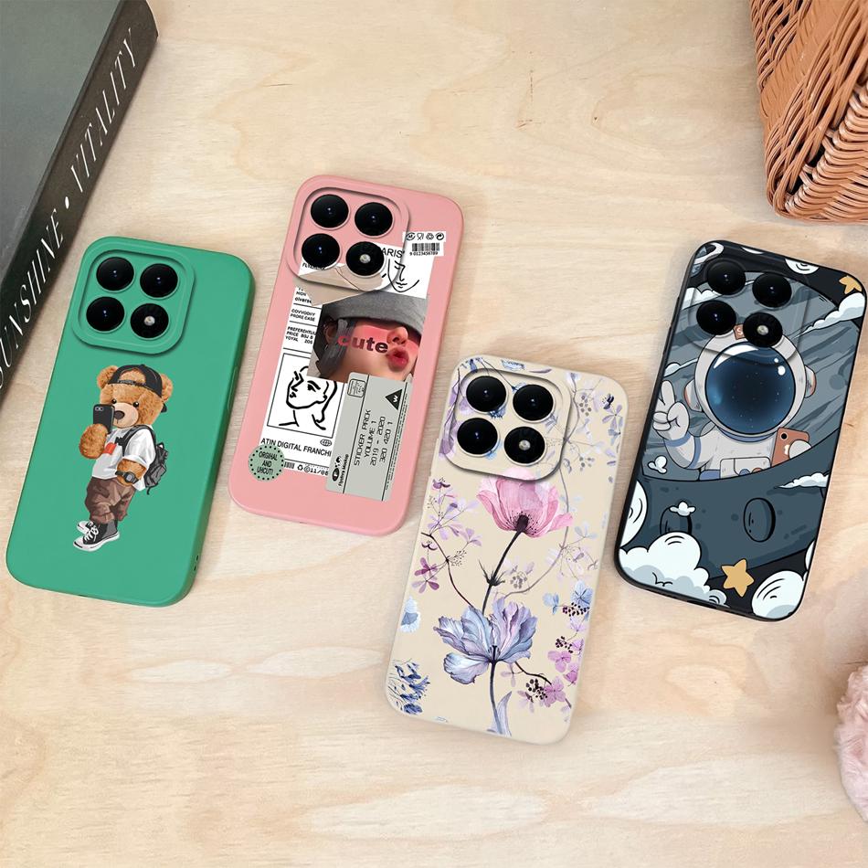 For Xiaomi 15T Pro Phone Case For Xiaomi 17 Pro Max Cute Astronaut Funda For Xiaomi15T Soft Liquid Silicone Durable Back Covers