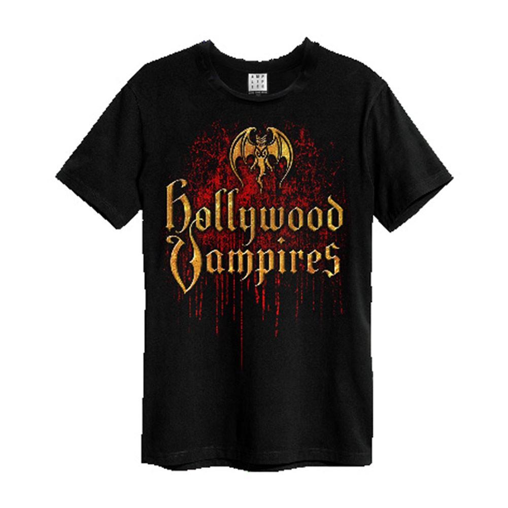 Men s Hollywood Vampires Bat Blood Logo Vintage T-shirt X-Large Black XXL