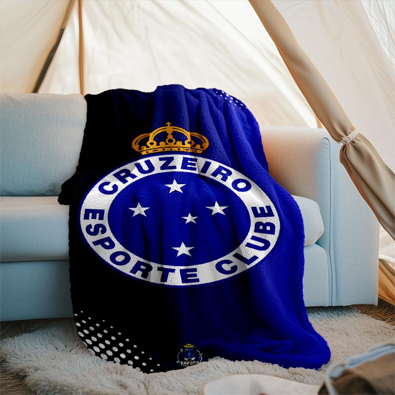 1pz Coperta Morbida in Flanella Stampata Cruzeiro Esporte Clube per Camera da Letto Adulti Soggiorno Divano Campeggio Viaggio Regali per Fan Regali di Natale